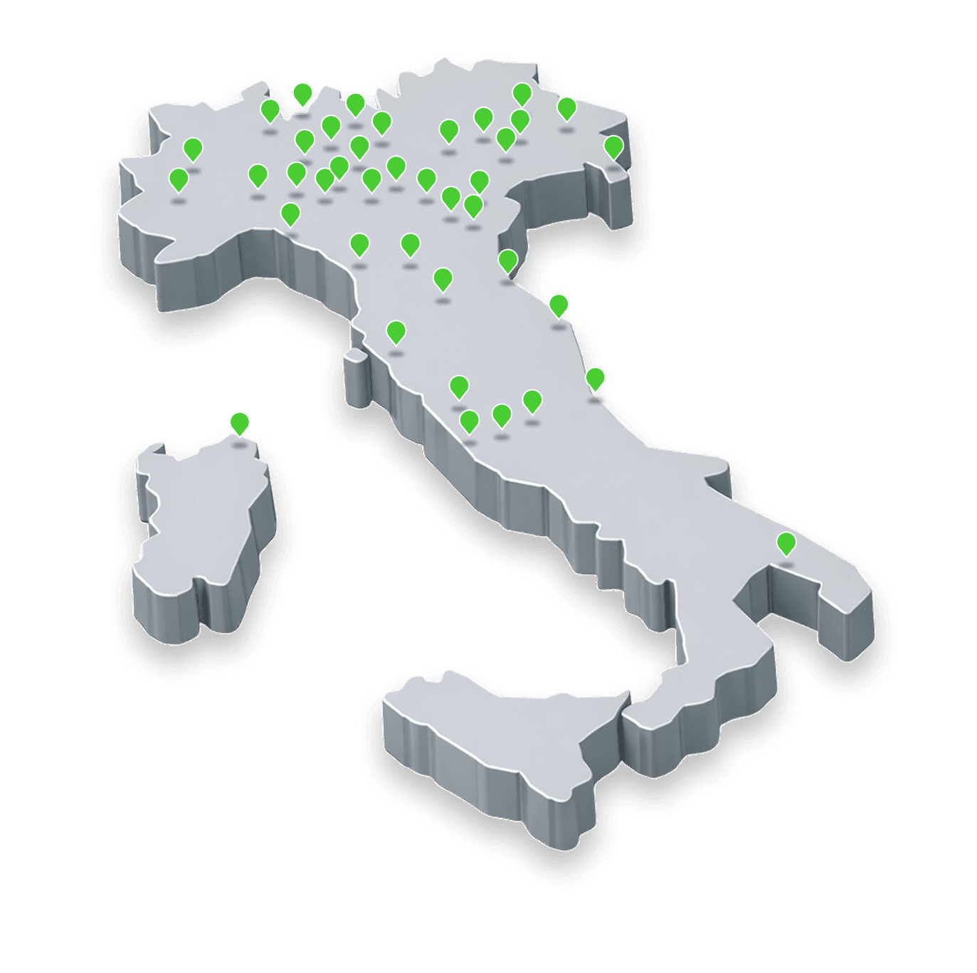 Mappa dei Service Point in Italia